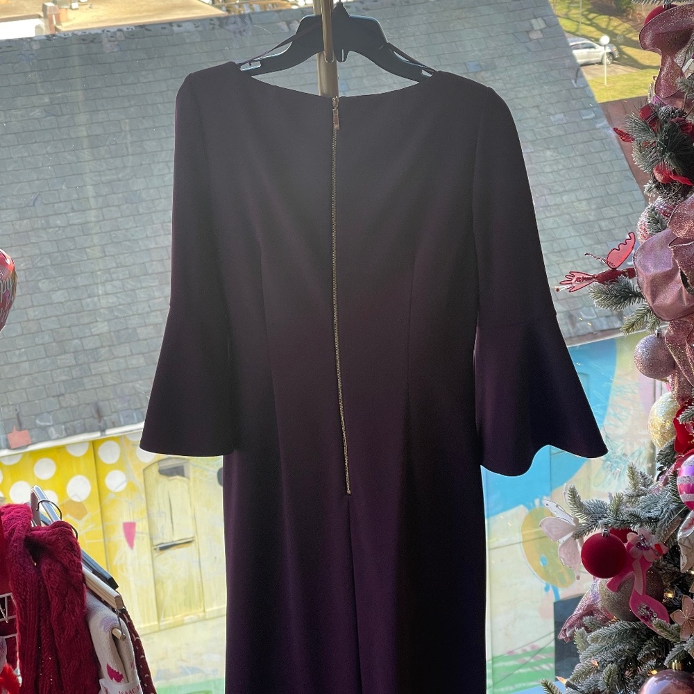 Purple Bell Curve Sleeve Dress